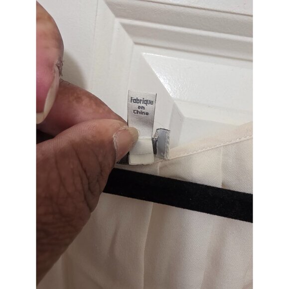 JOIE WOMEN'S IVORY SILKY FAIRY PLEATED PEASANT BLOUSE TIE NECK SIZE SMALL - Picture 8 of 10